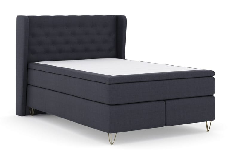 Select No 5 Komplett Sängpaket 160x200 Fast/Medium Watergel - Blå/Metall V-form - Products - Möbler - Säng - Kontinentalsäng