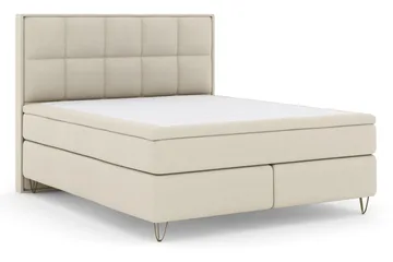 Select No 5 Komplett Sängpaket 210x210 Fast Latex - Beige/Metall V-form - Products - Möbler - Säng - Kontinentalsäng