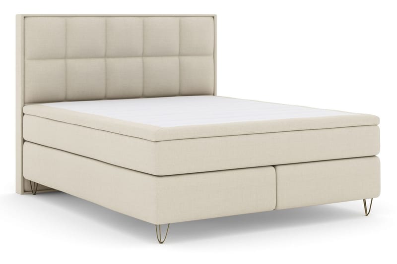 Select No 5 Komplett Sängpaket 210x210 Fast Latex - Beige/Metall V-form - Products - Möbler - Säng - Kontinentalsäng