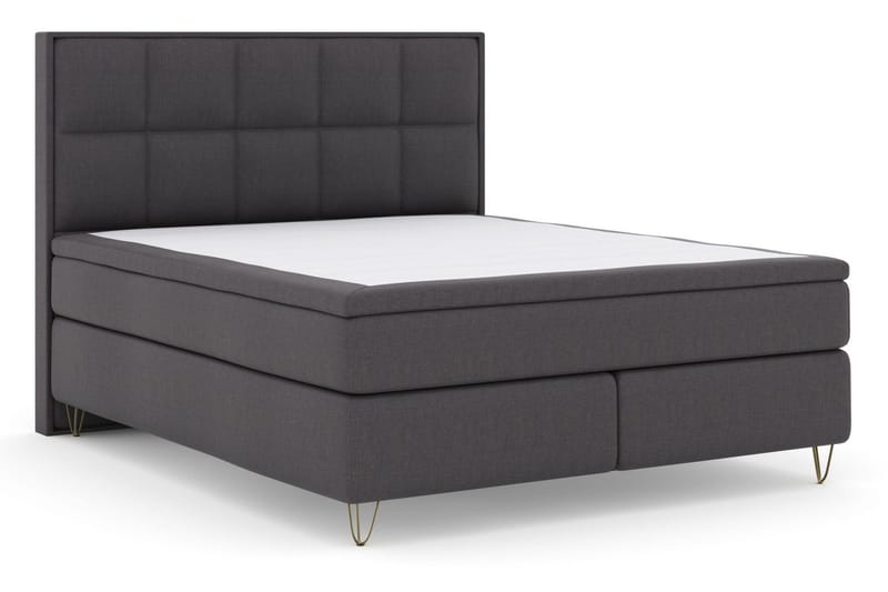 Select No 5 Komplett Sängpaket 210x210 Fast Latex - Mörkgrå/Metall V-form - Products - Möbler - Säng - Kontinentalsäng
