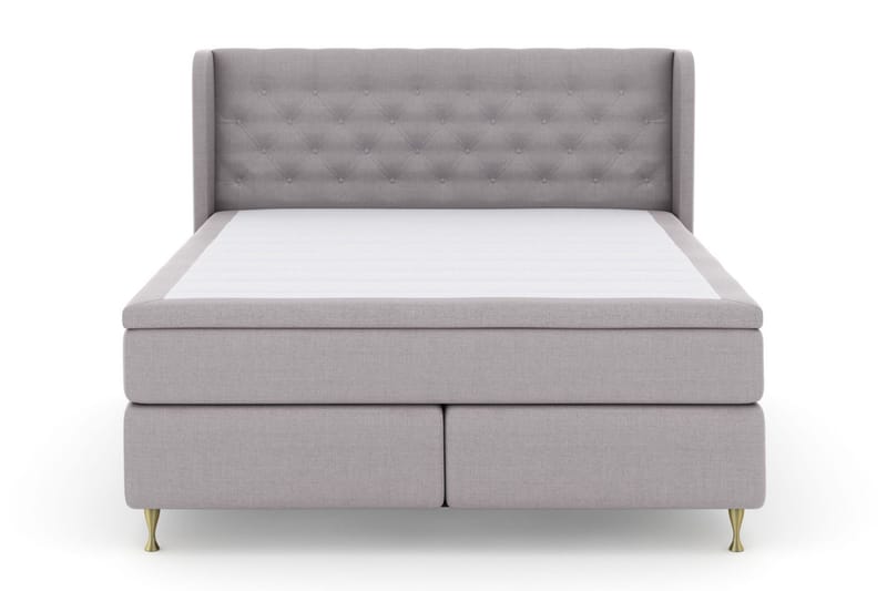 Select No 5 Komplett Sängpaket 210x210 Fast Watergel, Ljusgrå/Guld