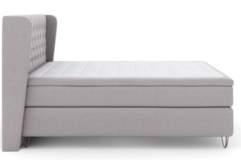 Select No 5 Komplett Sängpaket 210x210 Fast/Medium Watergel - Ljusgrå/Metall V-form - Products - Möbler - Säng - Kontinentalsäng