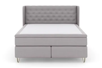 Select No 5 Komplett Sängpaket 210x210 Fast/Medium Watergel - Ljusgrå/Metall V-form - Products - Möbler - Säng - Kontinentalsäng