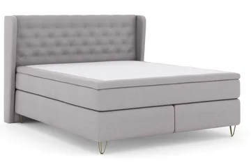 Select No 5 Komplett Sängpaket 210x210 Fast/Medium Watergel - Ljusgrå/Metall V-form - Products - Möbler - Säng - Kontinentalsäng