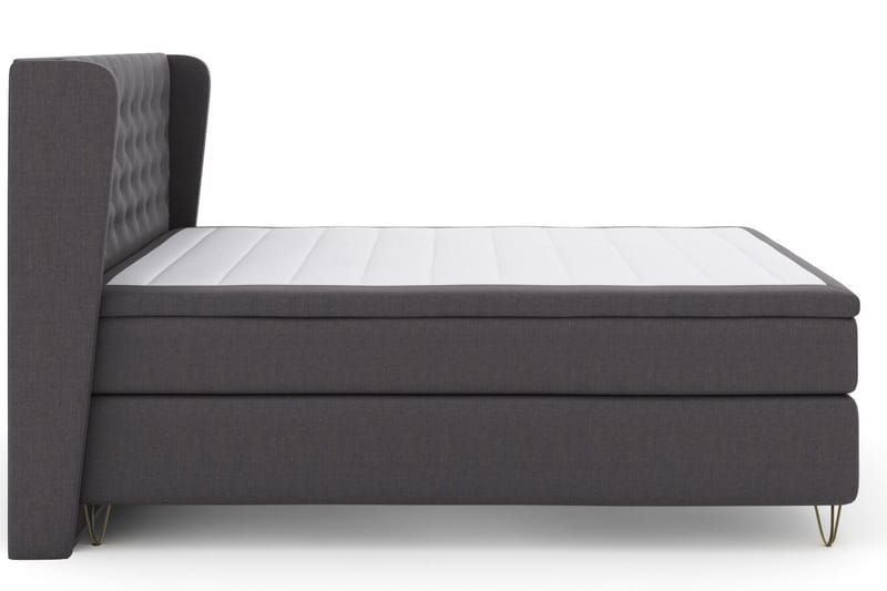 Select No 5 Komplett Sängpaket 210x210 Fast/Medium Watergel - Mörkgrå/Metall V-form - Products - Möbler - Säng - Kontinentalsäng