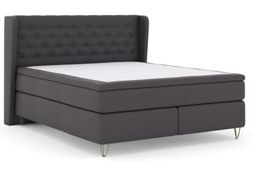 Select No 5 Komplett Sängpaket 210x210 Fast/Medium Watergel - Mörkgrå/Metall V-form - Products - Möbler - Säng - Kontinentalsäng