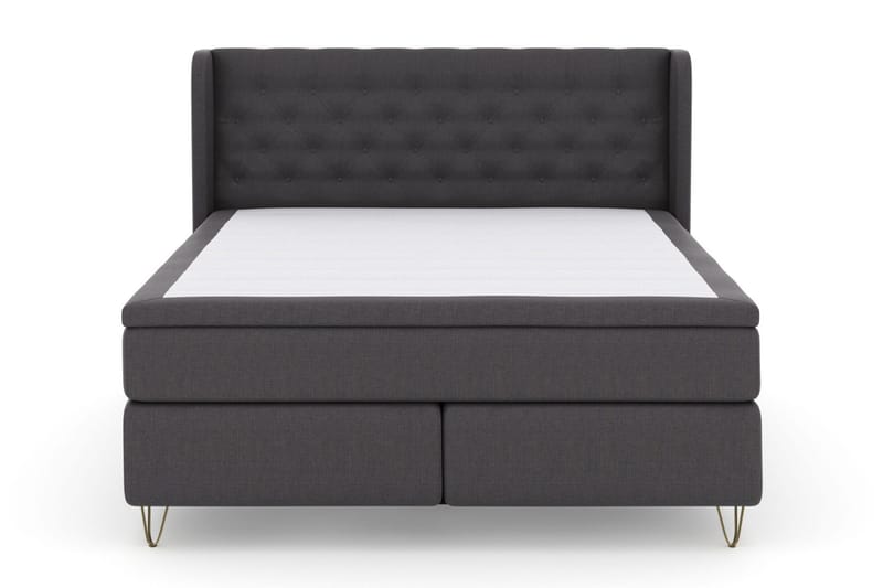 Select No 5 Komplett Sängpaket 210x210 Fast/Medium Watergel, Mörkgrå/Metall V-form