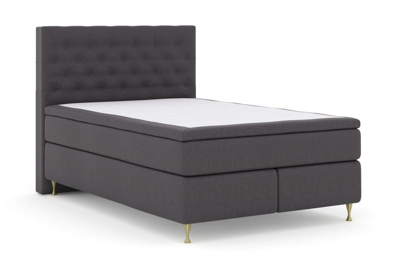 Select No 5 Kontinentalsäng 140x200 Fast Latex - Mörkgrå/Guld - Products - Möbler - Säng - Kontinentalsäng