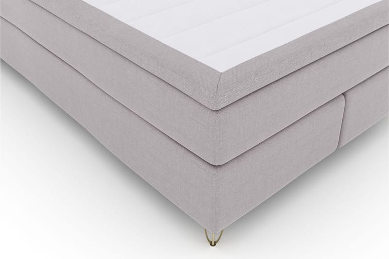 Select No 5 Kontinentalsäng 140x200 Fast/Medium Watergel - Ljusgrå/Metall V-Form - Products - Möbler - Säng - Kontinentalsäng