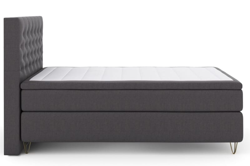 Select No 5 Kontinentalsäng 140x200 Fast/Medium Watergel, Mörkgrå/Metall V-Form