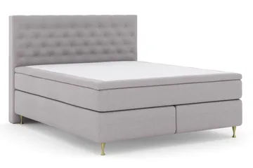 Select No 5 Kontinentalsäng 160x200 Fast/Medium Watergel - Ljusgrå/Guld - Products - Möbler - Säng - Kontinentalsäng