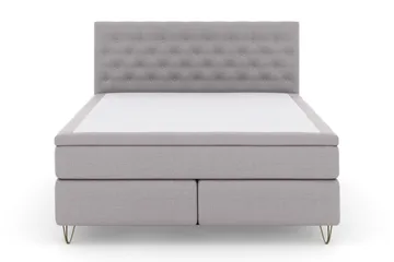 Select No 5 Kontinentalsäng 180x200 Fast Latex - Ljusgrå/Metall V-Form - Products - Möbler - Säng - Kontinentalsäng