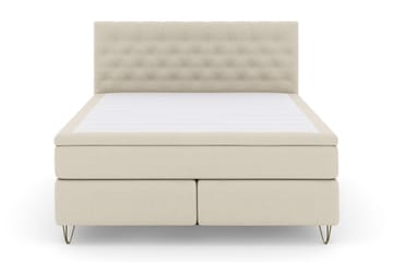 Select No 5 Kontinentalsäng 180x200 Fast/Medium Latex - Beige/Metall V-Form - Products - Möbler - Säng - Kontinentalsäng