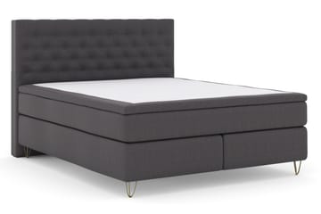 Select No 5 Kontinentalsäng 180x200 Fast/Medium Latex - Mörkgrå/Metall V-Form - Products - Möbler - Säng - Kontinentalsäng