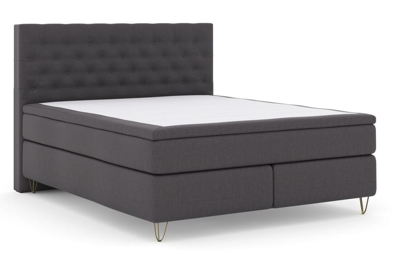 Select No 5 Kontinentalsäng 180x200 Fast/Medium Latex - Mörkgrå/Metall V-Form - Products - Möbler - Säng - Kontinentalsäng