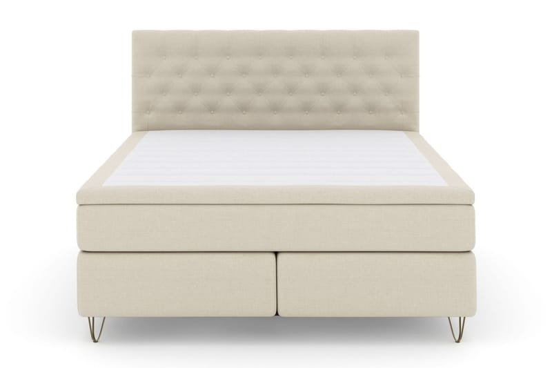 Select No 5 Kontinentalsäng 210x210 Fast/Medium Watergel - Beige/Metall V-Form - Products - Möbler - Säng - Kontinentalsäng