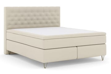 Select No 5 Kontinentalsäng 210x210 Fast/Medium Watergel - Beige/Metall V-Form - Products - Möbler - Säng - Kontinentalsäng