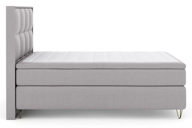Select No 6 Komplett Sängpaket 140x200 Fast Watergel - Ljusgrå/Metall V-form - Products - Möbler - Säng - Kontinentalsäng