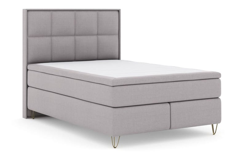 Select No 6 Komplett Sängpaket 140x200 Fast Watergel - Ljusgrå/Metall V-form - Products - Möbler - Säng - Kontinentalsäng