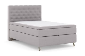 Select No 6 Komplett Sängpaket 140x200 Fast Watergel - Ljusgrå/Metall V-form - Products - Möbler - Säng - Kontinentalsäng
