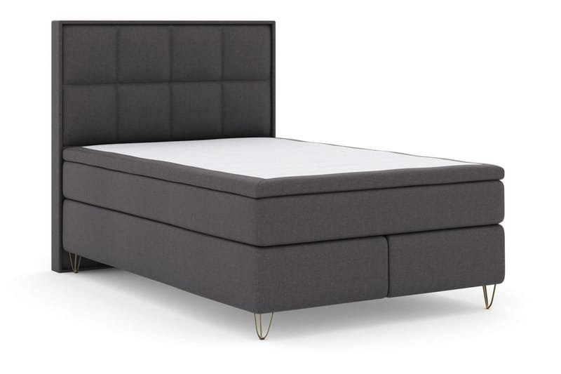 Select No 6 Komplett Sängpaket 140x200 Fast Watergel - Mörkgrå/Metall V-form - Products - Möbler - Säng - Kontinentalsäng