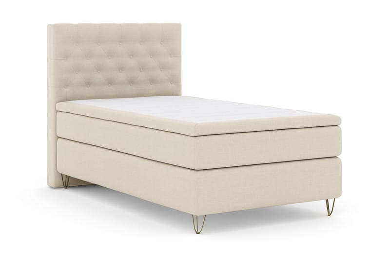 Select No 6 Kontinentalsäng 120x200 Fast Memory/Pocket - Beige/Metall V-Form - Products - Möbler - Säng - Enkelsäng