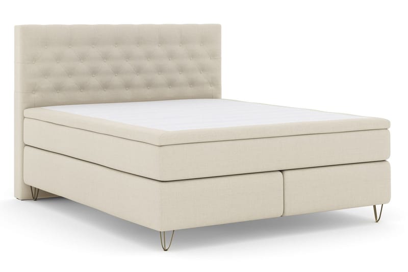 Select No 6 Kontinentalsäng 180x200 Fast/Medium Watergel - Beige/Metall V-Form - Products - Möbler - Säng - Kontinentalsäng