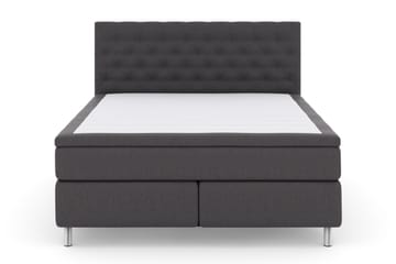 Select No 6 Kontinentalsäng 180x200 Medium Memory/Pocket, Mörkgrå/Metall