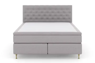 Select No 6 Kontinentalsäng 210x210 Fast Latex/Memory - Ljusgrå/Guld - Products - Möbler - Säng - Kontinentalsäng