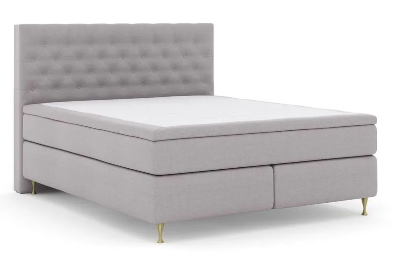 Select No 6 Kontinentalsäng 210x210 Fast Latex/Memory - Ljusgrå/Guld - Products - Möbler - Säng - Kontinentalsäng