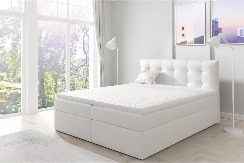 Skaftå Kontinentalsäng 160x200 cm - Svart/Vit - Products - Möbler - Säng - Säng med förvaring