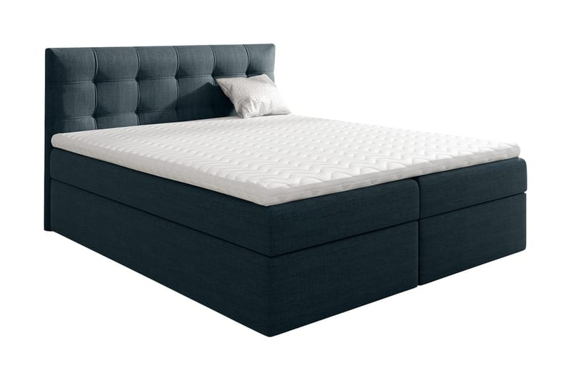 Skaftå Kontinentalsäng 200x200 cm, Svart/Blå/Grå/Vit