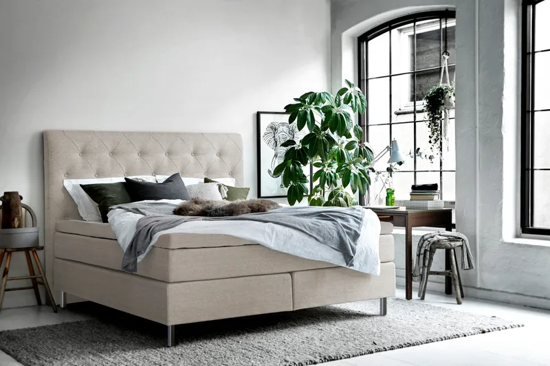 Smögen Kontinentalsäng 150x200 cm - Beige - Products - Möbler - Säng - Kontinentalsäng