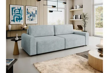 Bella Bäddsoffa 3-sits i Plysch - Grå - Products - Möbler - Soffa - Bäddsoffa - 3 sits bäddsoffa