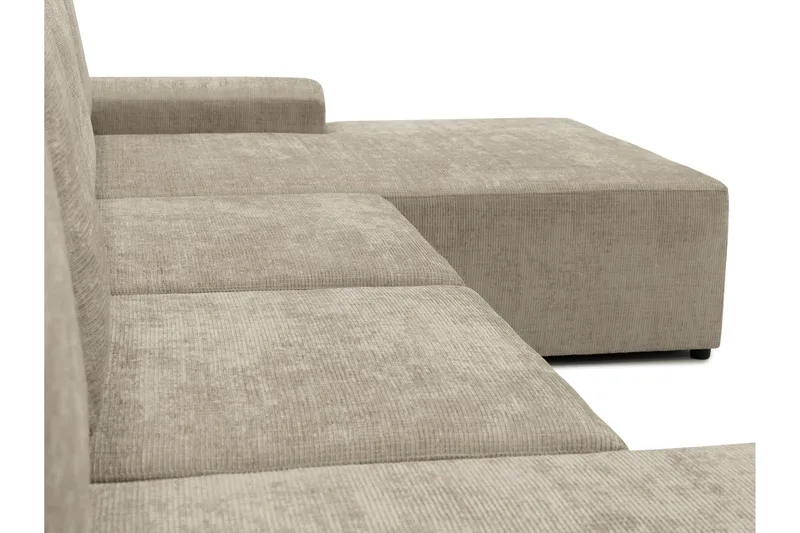 Bella Bäddsoffa Dubbeldivan 4-sits i Plysch - Grå - Products - Möbler - Soffa - Bäddsoffa - U bäddsoffa