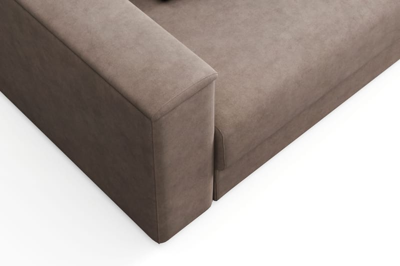 Bergen Extra djup 3-sits Bäddsoffa med Bäddmadrass i Latex och Tvättbar klädsel - Brun Tyg - Products - Möbler - Soffa - Bäddsoffa - 3 sits bäddsoffa