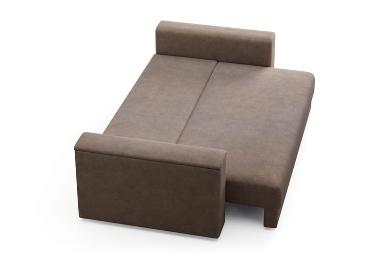 Bergen Extra djup 3-sits Bäddsoffa med Bäddmadrass i Latex och Tvättbar klädsel - Brun Tyg - Products - Möbler - Soffa - Bäddsoffa - 3 sits bäddsoffa