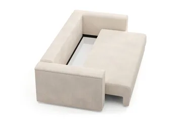 Bergen Extra djup 3-sits Bäddsoffa med Bäddmadrass i Polyesterskum och Tvättbar klädsel - Beige - Products - Möbler - Soffa - Bäddsoffa - 3 sits bäddsoffa