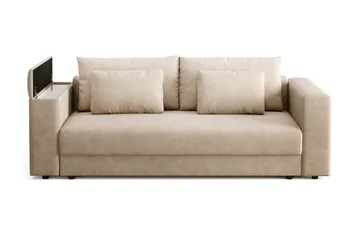 Bergen Extra Djup 3-sits Bäddsoffa med förvaring - Beige - Products - Möbler - Soffa - Bäddsoffa - 3 sits bäddsoffa