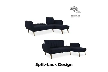 Brittany Divanbäddsoffa Marinblå - Novogratz - Products - Möbler - Soffa - Bäddsoffa - Bäddsoffa divan