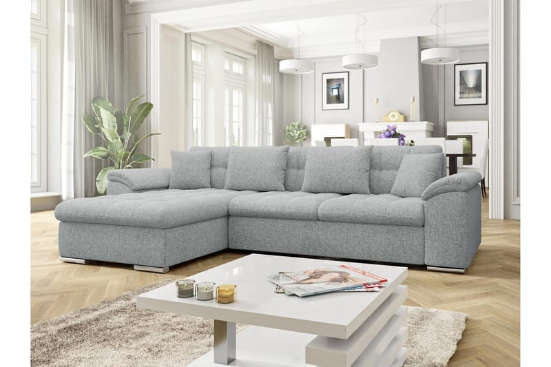 Camior Bäddsoffa med Divan 3-sits - Grå - Products - Möbler - Soffa - Bäddsoffa - Bäddsoffa divan