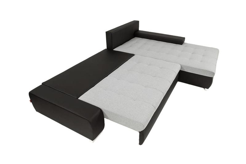 Cerys Bäddsoffa med Divan Vändbar - Svart - Products - Möbler - Soffa - Bäddsoffa - Bäddsoffa längsbäddad