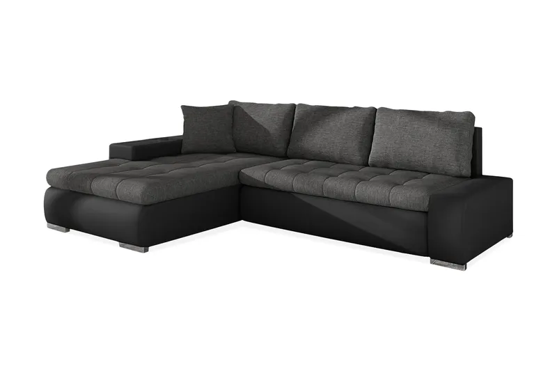 Cerys Divanbäddsoffa 265x185x85 cm Universal - Svart - Products - Möbler - Soffa - Bäddsoffa - Bäddsoffa längsbäddad