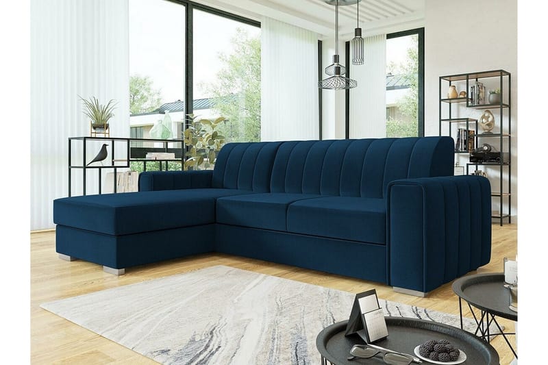 Denegal 3-sits Hörnbäddsoffa Dark blue - Products - Möbler - Soffa - Bäddsoffa - Hörnbäddsoffa