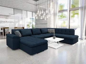 Dynir Bäddsoffa med Divan och Schäslong 5-sits - Blå - Products - Möbler - Soffa - Bäddsoffa - Bäddsoffa divan