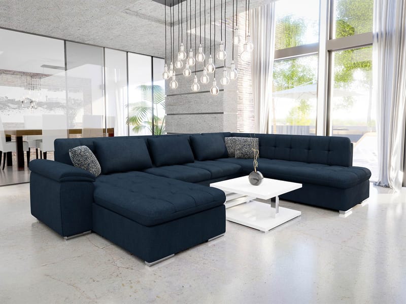 Dynir Bäddsoffa med Divan och Schäslong 5-sits - Blå - Products - Möbler - Soffa - Bäddsoffa - Bäddsoffa divan