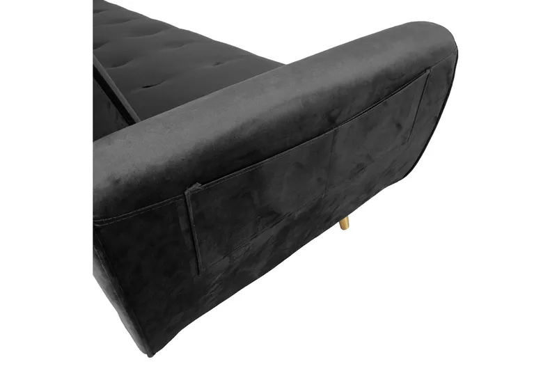 Falun Bäddsoffa 214x83 cm Grå Sammet - Products - Möbler - Soffa - Bäddsoffa - 3 sits bäddsoffa