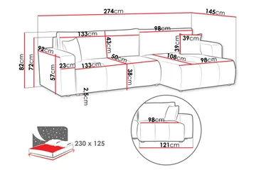 Flo Bäddsoffa med Divan 3-sits - Grå - Products - Möbler - Soffa - Bäddsoffa - Bäddsoffa divan