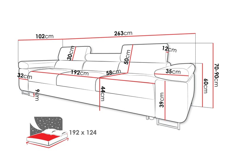 Gabina Bäddsoffa 3-sits i Manchester - Grön - Products - Möbler - Soffa - Bäddsoffa - 3 sits bäddsoffa
