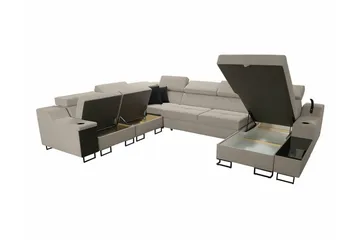 Galbally 5-sits Hörnsoffa Black - Products - Möbler - Soffa - Bäddsoffa - Hörnbäddsoffa